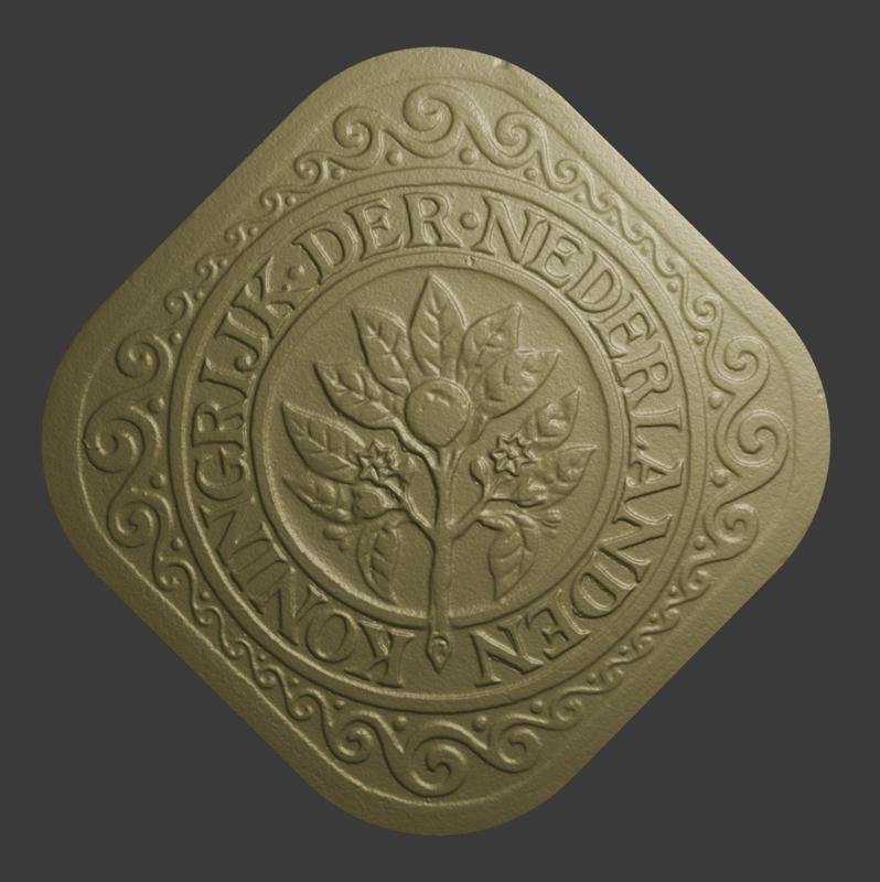 Netherlands, 5 Cents, Reverse Side, 3D Scan