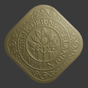 Netherlands, 5 Cents, Reverse Side, 3D Scan
