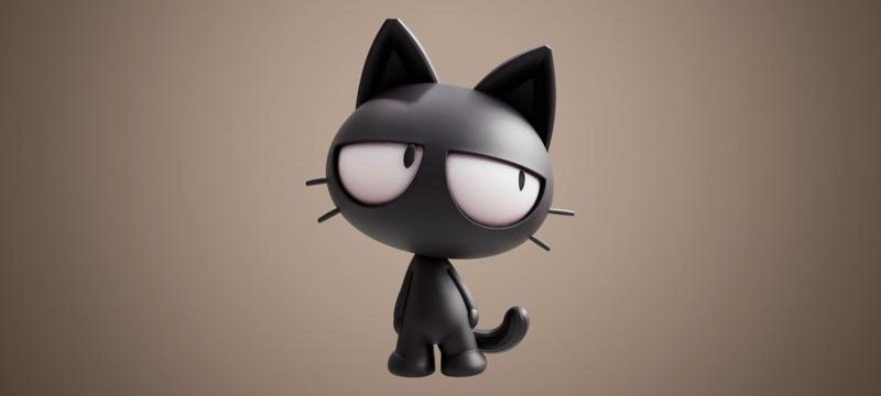 Minimalist Black Cat