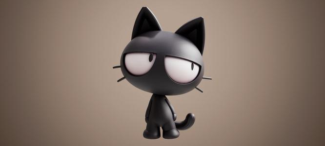 Minimalist Black Cat