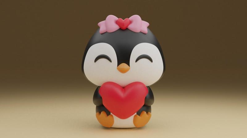 Valentine penguin figure
