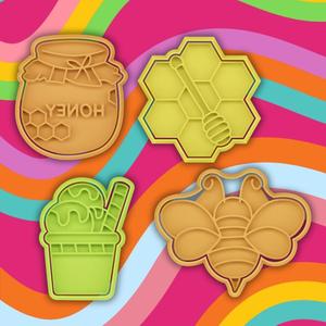 COOKIE CUTTER honey jar bee set of 4