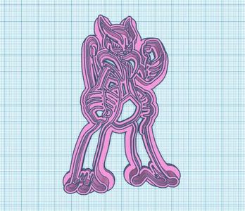 Pokemon: Mega Mewtwo Cookie Cutters