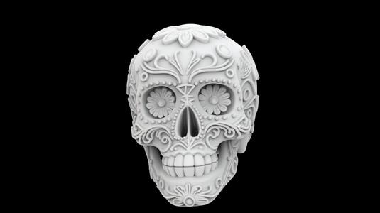 Decorative Sugar Skull 3D Print Model