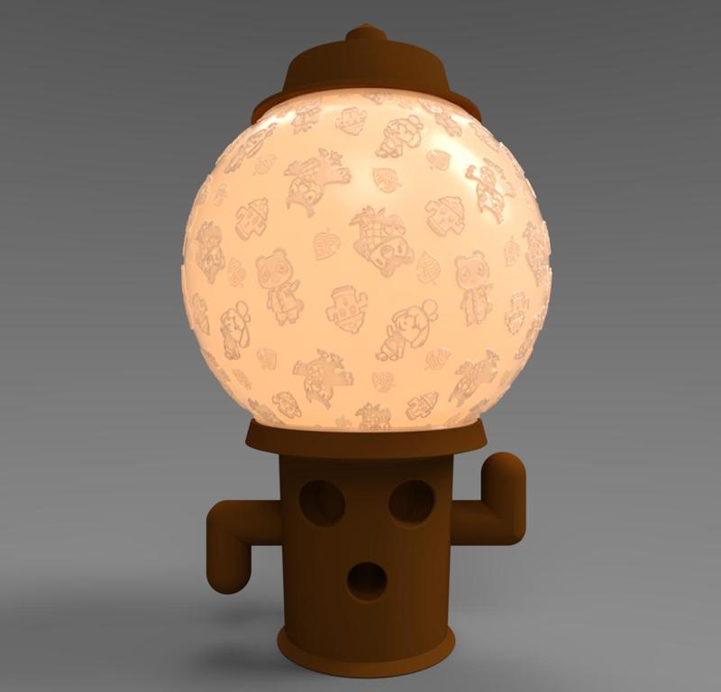 Gyroid Animal Crossing E27 lamp Lithophane