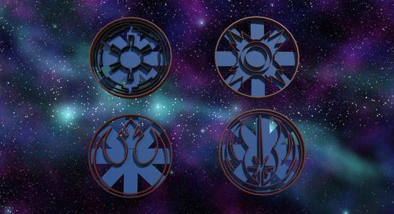 Star Wars Logo Cookie Cutters Set - Rebel Alliance, Galactic Empire, Jedi Order, Sith Order