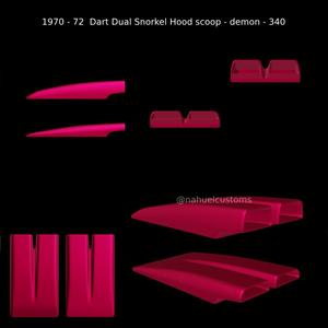 1970 - 72  Dart Dual Snorkel Hood scoop - demon - 340