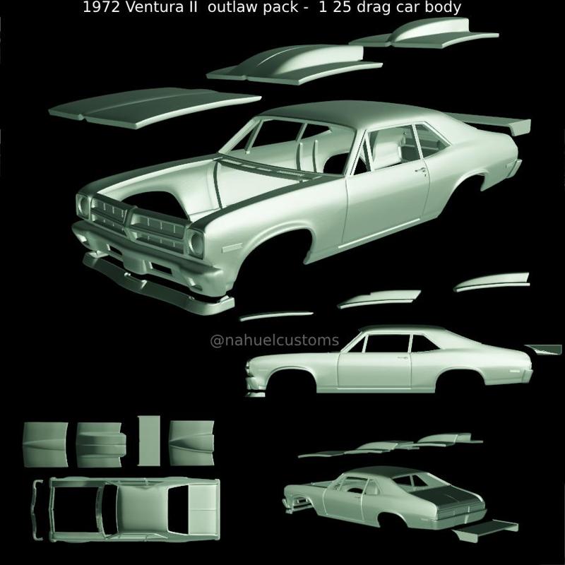 1972 Ventura II  outlaw pack -  1 25 drag car body