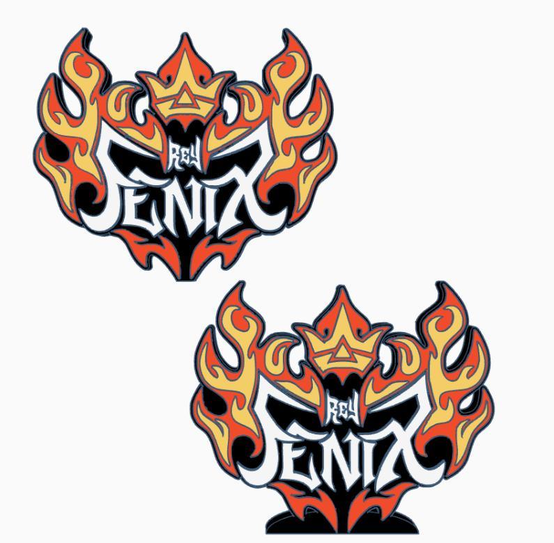 2x REY FENIX (WWE) Logo Display by MANIACMANCAVE3D