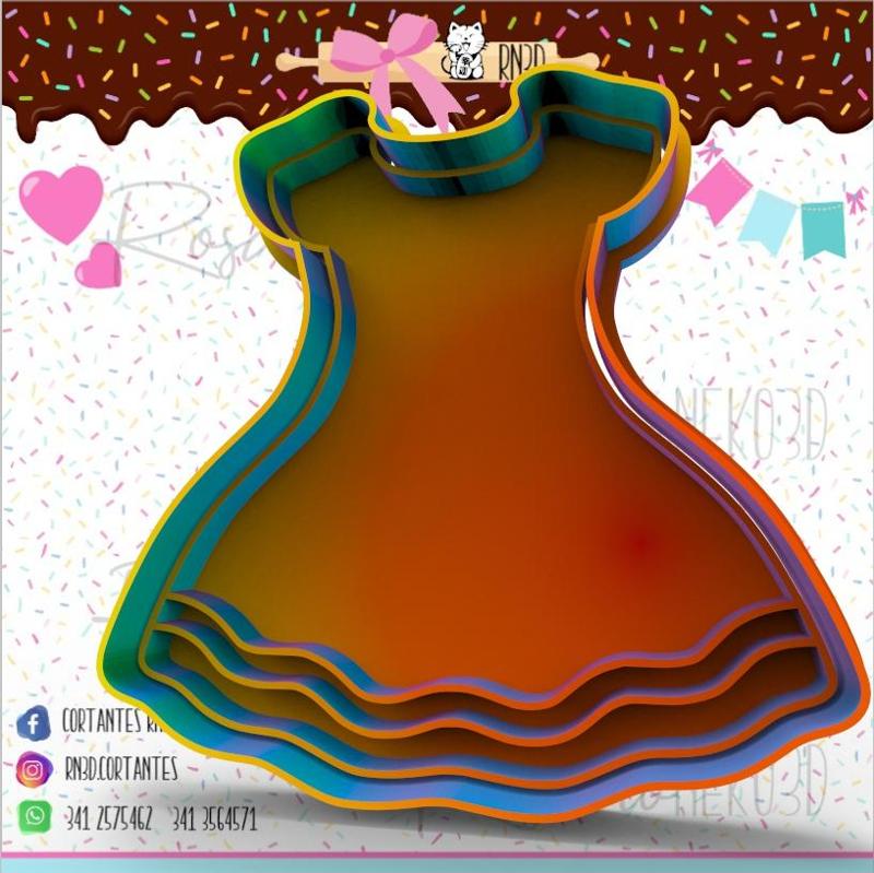 WOMEN'S DRESS cookie cutter - VESTIDO DE MUJER - WOMEN'S DRESS cookie cutter
