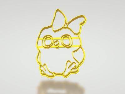 Owl with a bow, сookie cutter + DXF