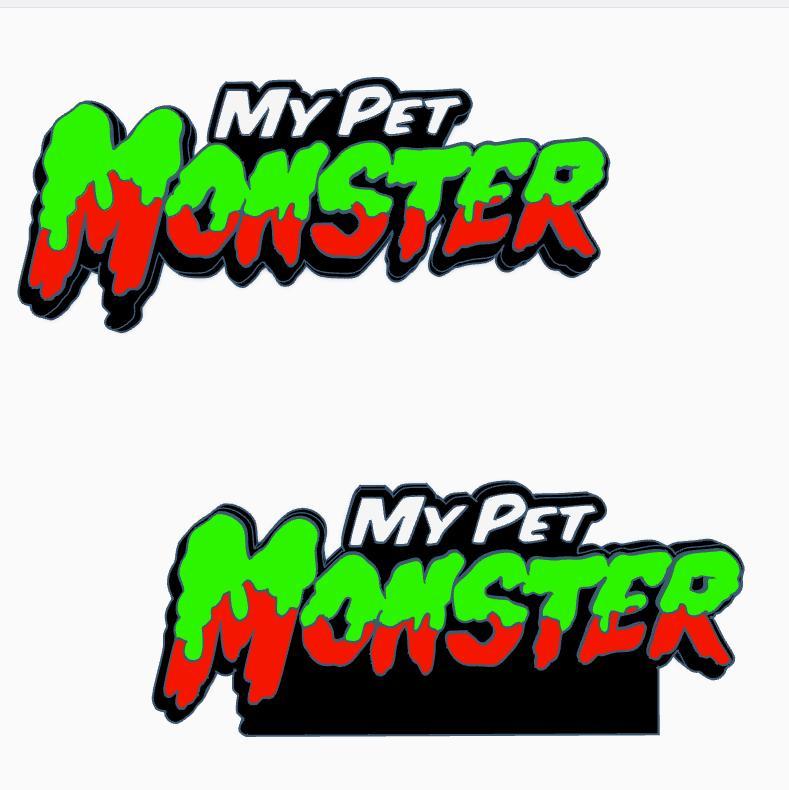 2x MY PET MONSTER Logo Display by MANIACMANCAVE3D