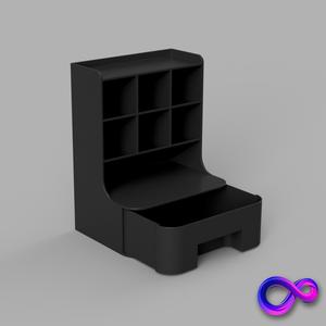 Desk and Makeup Organizer with Sliding Drawer.