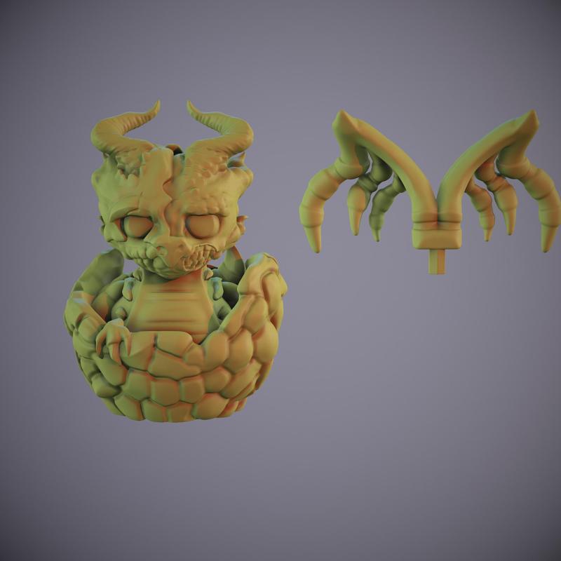 Hatched Baby Dragon Skeleton-Halloween Creature