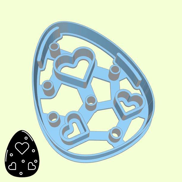 Easter (pascha) cookie cutters - egg (with hearts) (style 10)