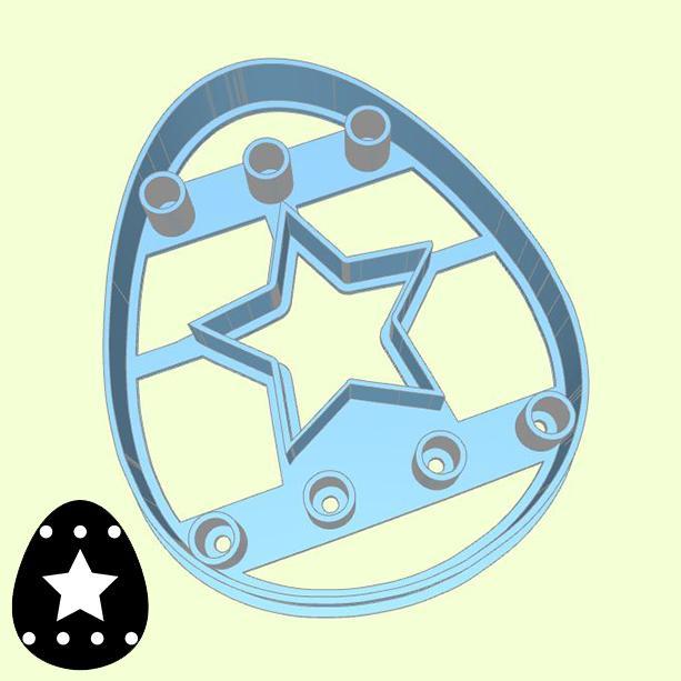 Easter (pascha) cookie cutters - egg (with star and dots) (style 12)