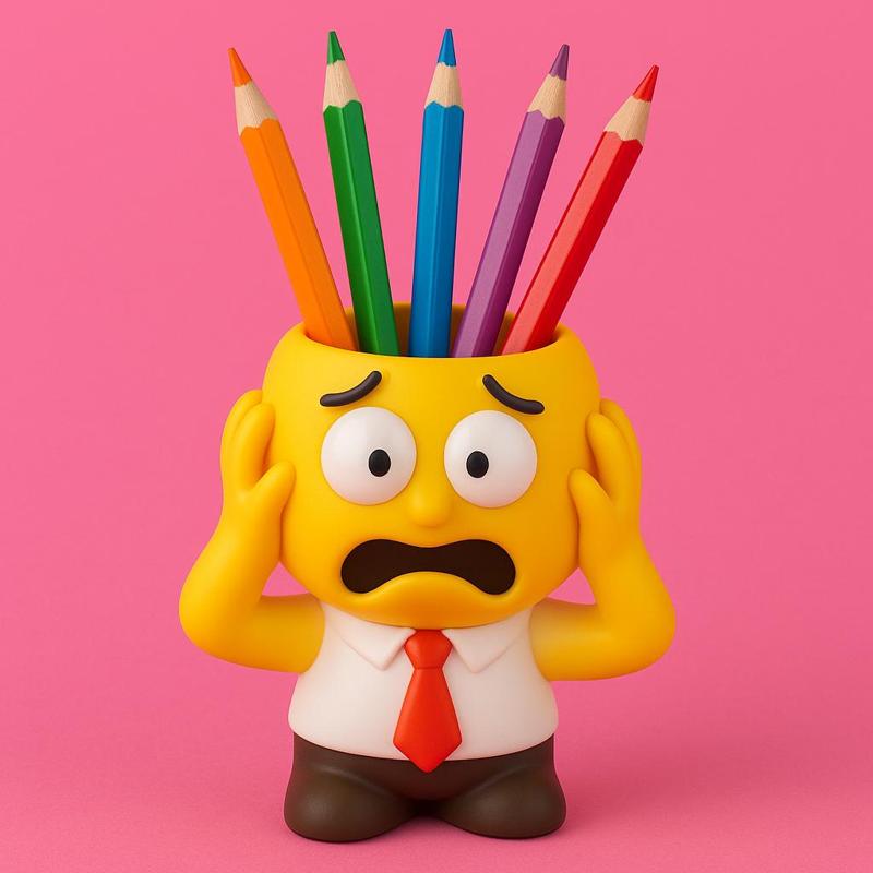 Stressed Emoji Desk Organizer