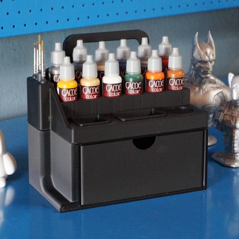Modular Paint Station | Acrylic Paint Rack, Dropper Bottle & Brush Holder