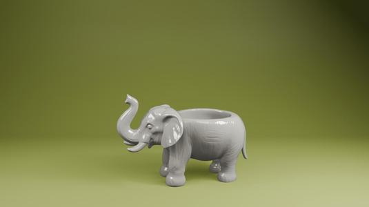 Cute Elephant Pot Planter – Multi-Use Desk Organizer STL File V2