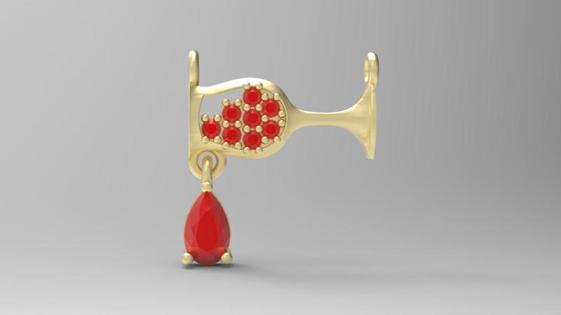 Alcoholic mimosa clear glass pendent