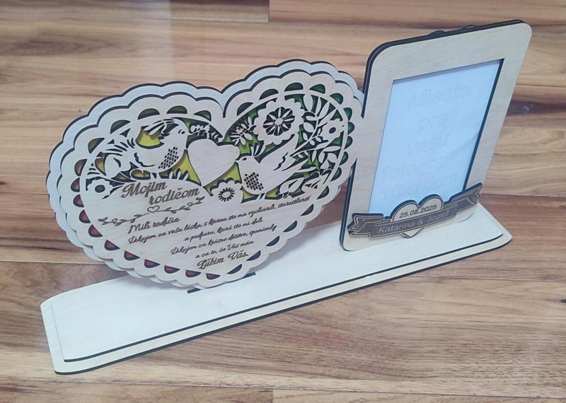 wedding photo frame and thanking parents (lasercut)