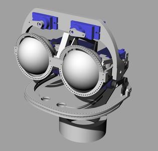 Mouth and eye brow mechanics, adaptable to eye mechanics