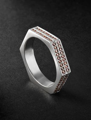 Hexagon Gold Diamond Eternity Ring