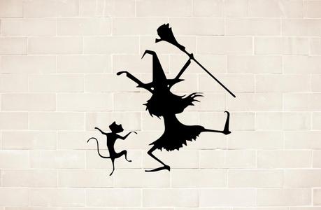 witch and cat halloween home decor home decor wall mural painting