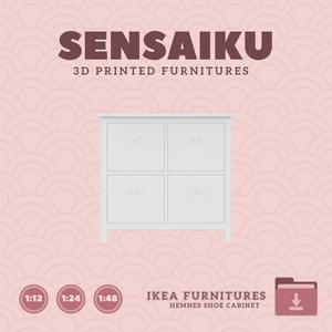 Miniature Replica HEMNES Shoe Cabinet for Miniature Dollhouse - IKEA (1:12,24,48) - 3D Print Instant Download
