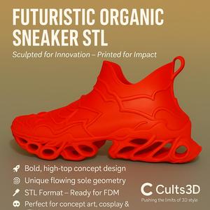 Futuristic Organic Sole Sneaker STL – 3D Printable Shoe Design