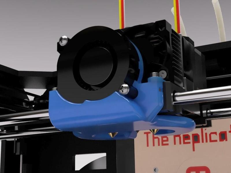 CTC Cooling Radial Fan Duct (Dual Extrusor Version), Makerbot Replicator 1, Flashforge, Duplicator 4