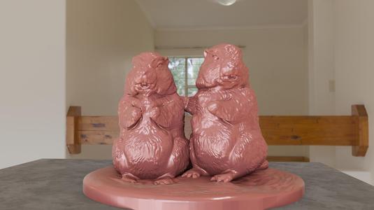 Two standing marmots stl 3d print file