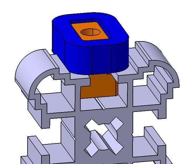 T-slot block and spacer for Velleman K8200 (Alfer Coaxis 27,5) 