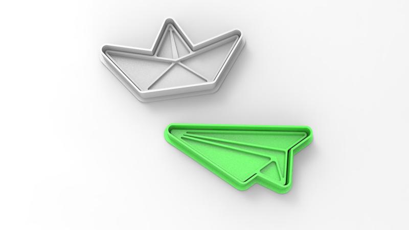 Origami cookie cutter Boat and Plane