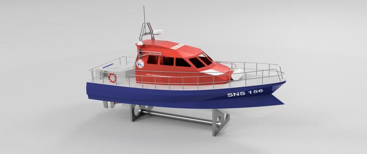 SNS Vedette first class of the SNSM actual proportions
