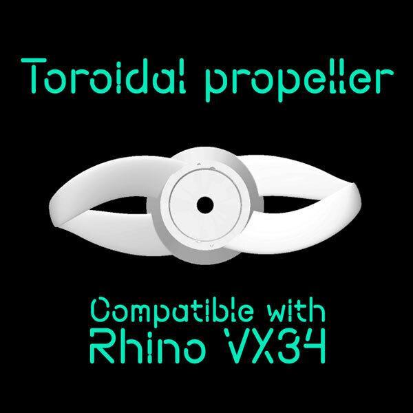 OPTIMIZED, POWER SAVING, TOROIDAL PROPELLER FOR RHINO VX34 ELECTRIC TROLLING MOTOR - 2 BLADES