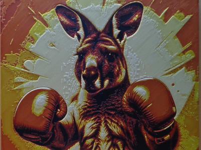 Hueforge Boxing kangaroo