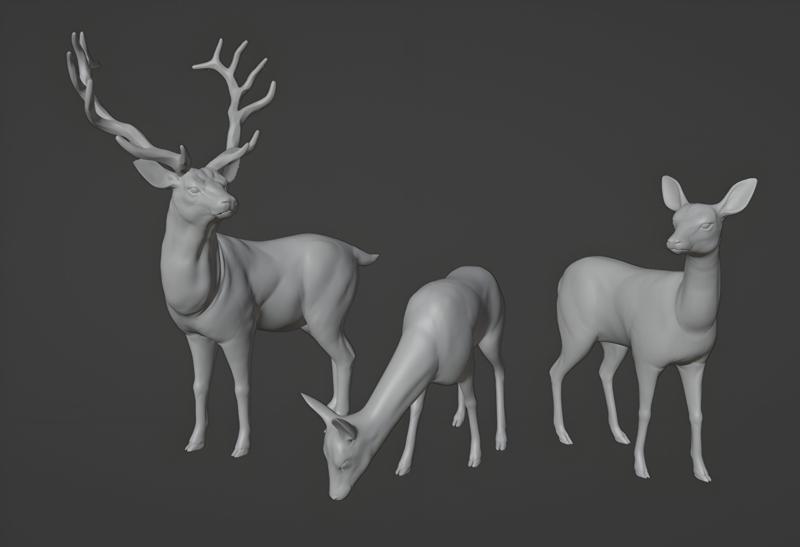 🦌 Elegant Deer Family - Realistic Printable Figures for Collectors 🌲🦌