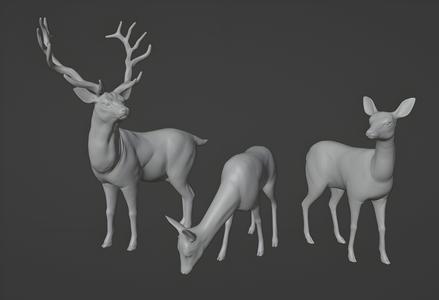 🦌 Elegant Deer Family - Realistic Printable Figures for Collectors 🌲🦌