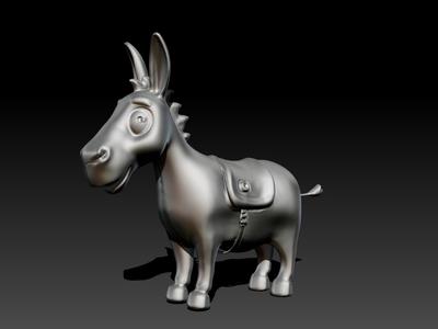 Cartoon Donkey 3D Printable Model