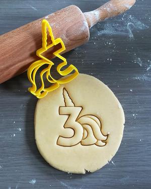 Unicorn Birthday Number 3 Cookie Cutter