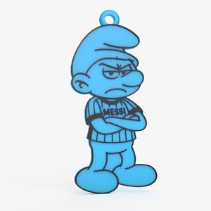 Messi Smurf Grumpy Smurf Key Ring