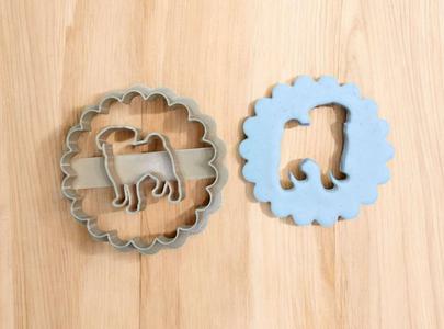 Pug linzer cookie cutter
