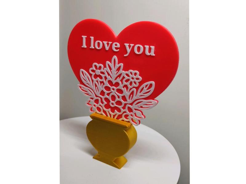 gift for Valentine's day, heart and flower