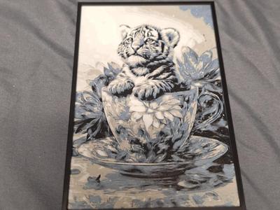 B/W Tiger in Teacup