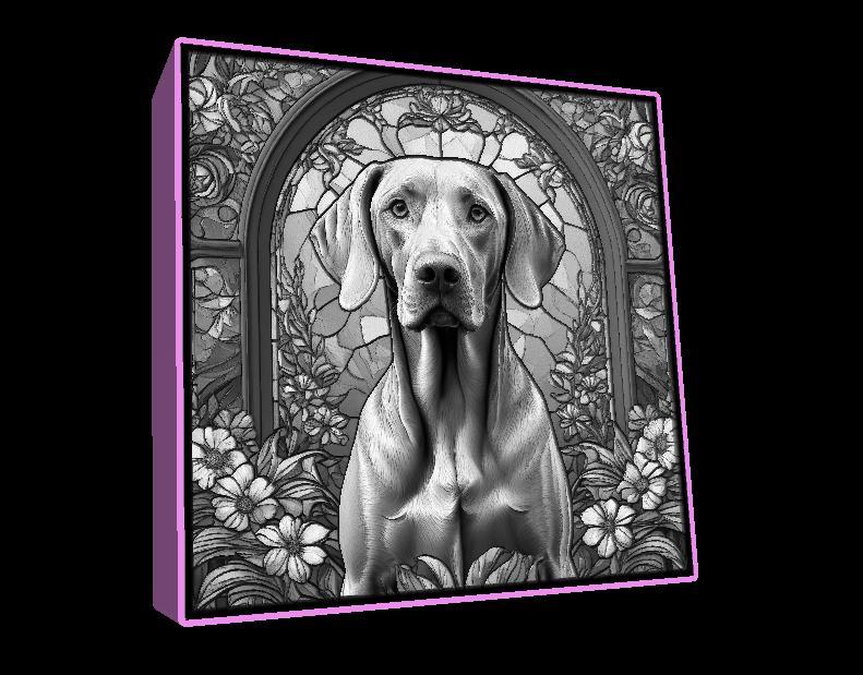 Lightbox Weimaraner lithophane