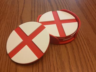 St Georges Flag Coasters and Optional Holder
