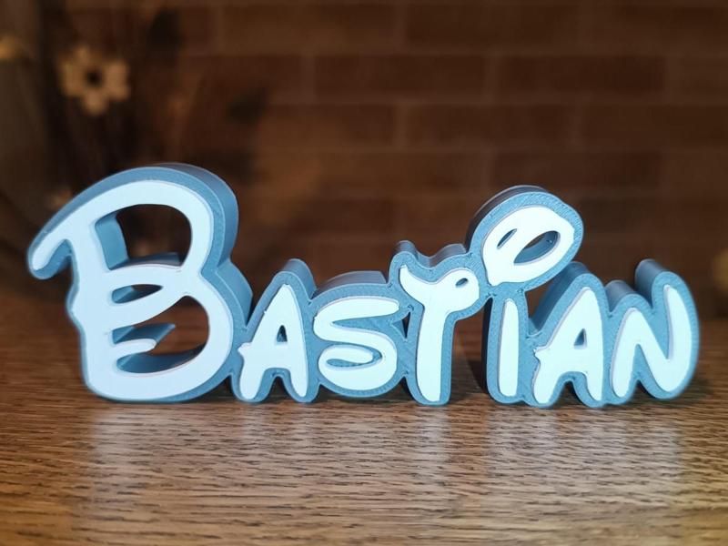 Disney Name Sign Bastian Kid Room Wall Decor Tag 