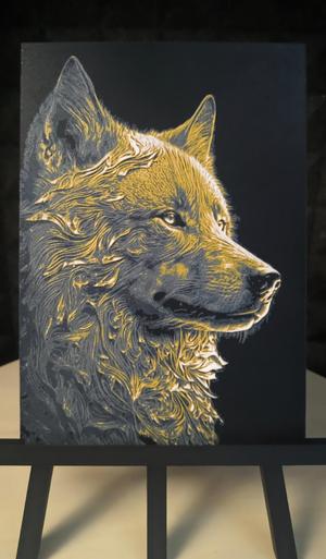 Golden Wolf - HueForge
