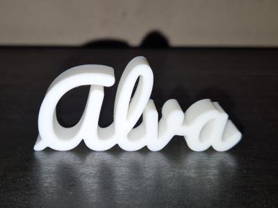 Alva Name Sign Display Decor